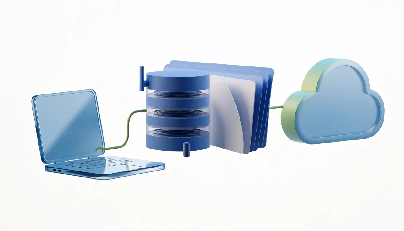 Sơ đồ trực quan quy trình sao lưu tệp và cơ sở dữ liệu WordPress