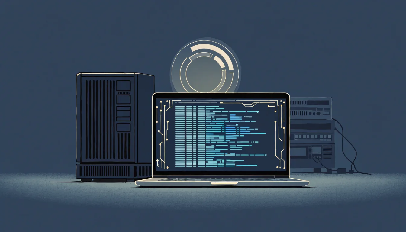 Máy chủ Linux và biểu tượng đồng hồ minh họa cron job