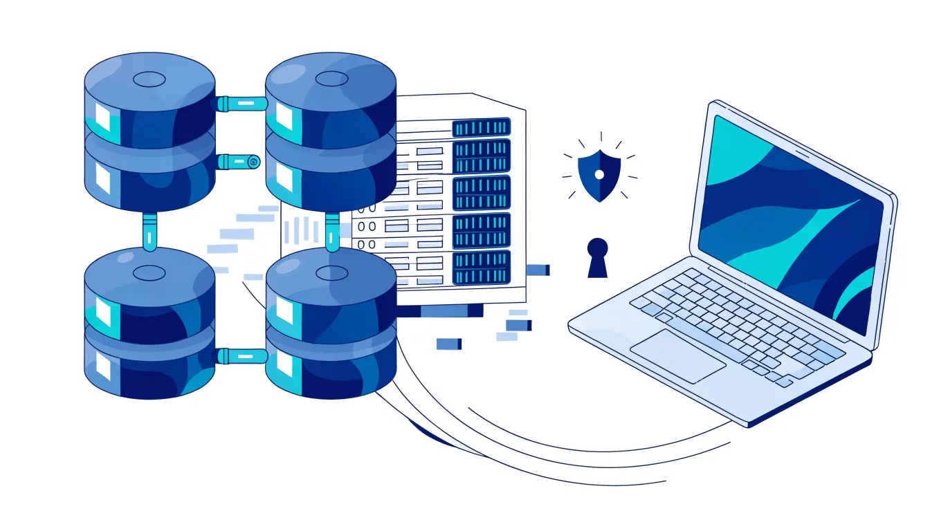 Minh họa cơ sở dữ liệu và tài khoản người dùng trên hosting